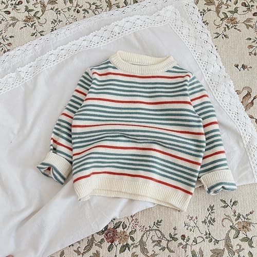 Infant Cable Knit Sweater for Boys Long Sleeve Crewneck Striped Cotton Pullover Sweatshirt Warm Tops Clothes2