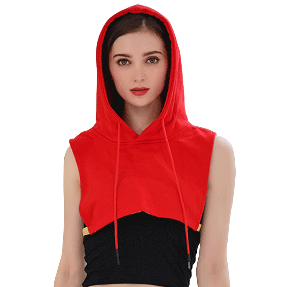 Elegtiskas Unisex Detachable Dickey Collar Half Blouse Hoodie Faux Collar Red