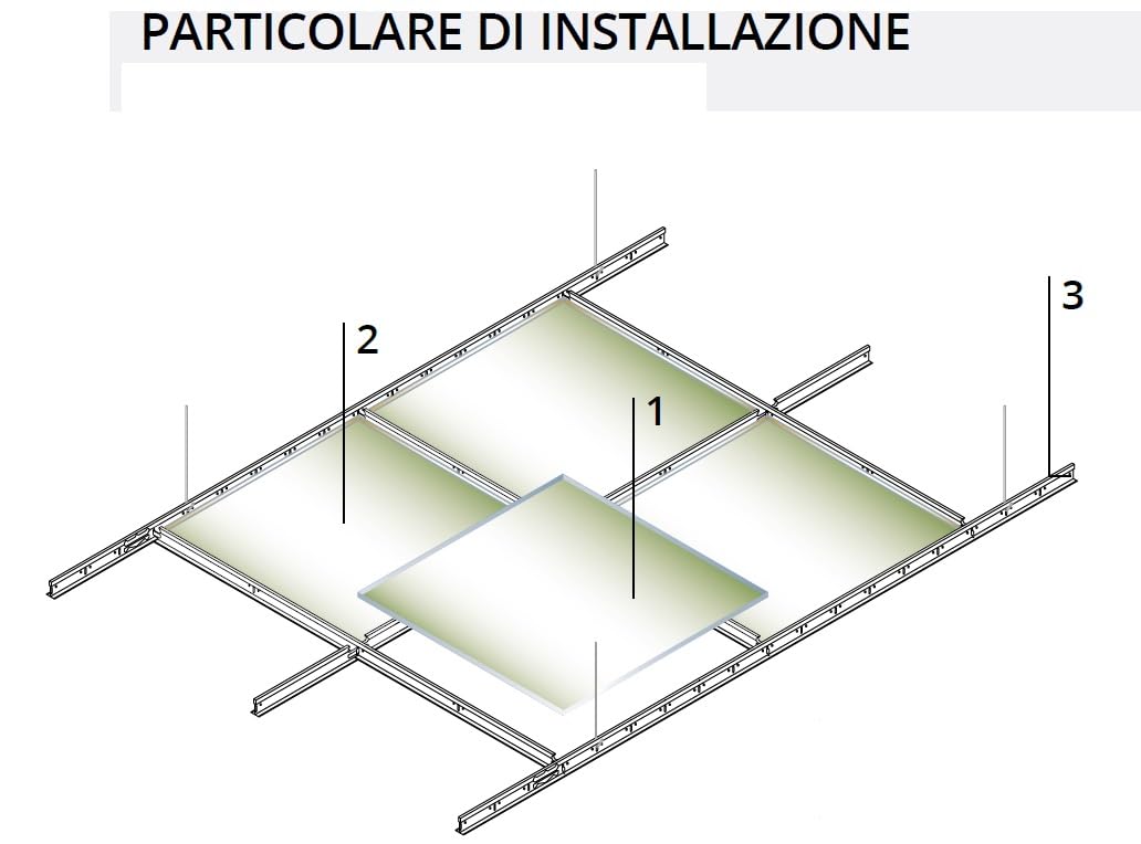 Pannelli controsoffitto 600 x 600 x 12 mm - 14 pezzi - in Fibra Minerale - Confezione da 5.04 mq - REI 120 - Finitura fessurata - IN APPOGGIO