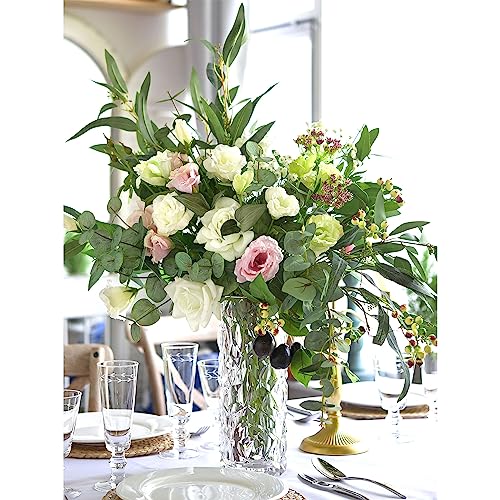 Fiveseasonstuff Real Touch White Lisianthus Floral Artificial Flowers Tall Long Stems 1.9Ft 3 Stems thumb #2