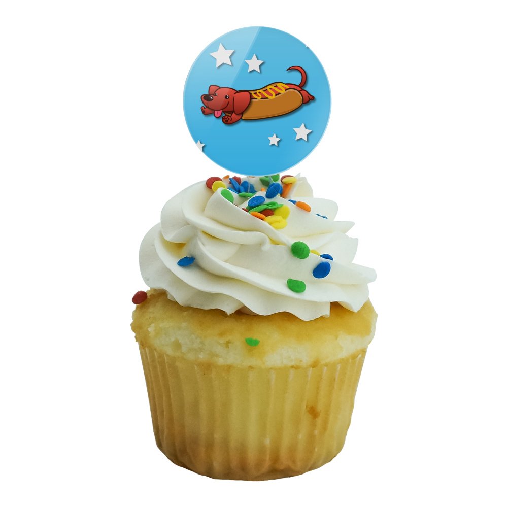 Dachshund Cupcake Toppers – 36PCS Weenie Dog Party Decorations For Birthdays & Showers