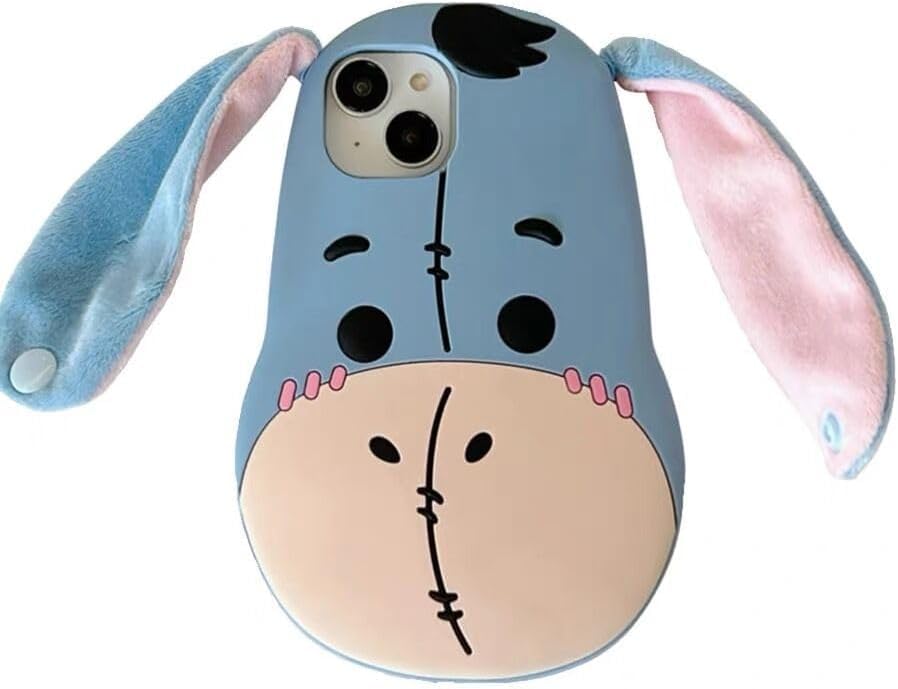 Image of Meyaar Orry Style Cute Case for Apple iPhone 14 / iPhone 13 / iPhone 15 Case, Soft Silicone Cover for Apple iPhone 13 / iPhone 14, iPhone 15 Case Cover (Donkey, for I Phone 15)