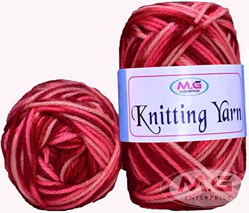 Image of M.G ENTERPRISE Knitting Yarn Thick Chunky Wool, Deep Strawberry 300 gm Best Used with Knitting Needles, Crochet Needles Wool Yarn for Knitting. by M.G ENTERPRISE