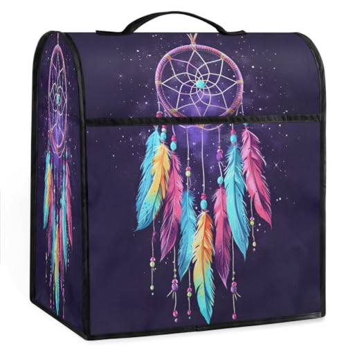 Coffee Maker Cover Feather Dreamcatcher Kitchen Appliance Covers Small Appliance Covers Blender Cover Juicer Cover Dust Covers for Kitchen Appliances with Top Handle and Pockets,Washable,B38