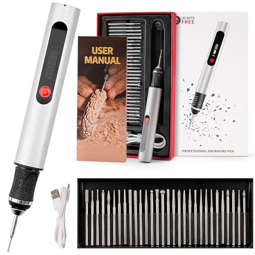 NuoDunco Electric Engraving Tool Kit, USB Cordless Rechargeable Engraving Pen Mini DIY Engraver Pen Rotary Tool for Carving Wood Metal Stone Plastic Jewelry Glass Etching