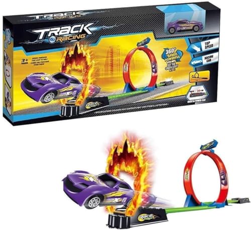 Image of 360 Car Racing Track Toy Set for Kids 5-10 Years | Powerful Launcher with Inertia Powered Cars | Spin Loop Action Racing Track | Gift for Boys & Girls