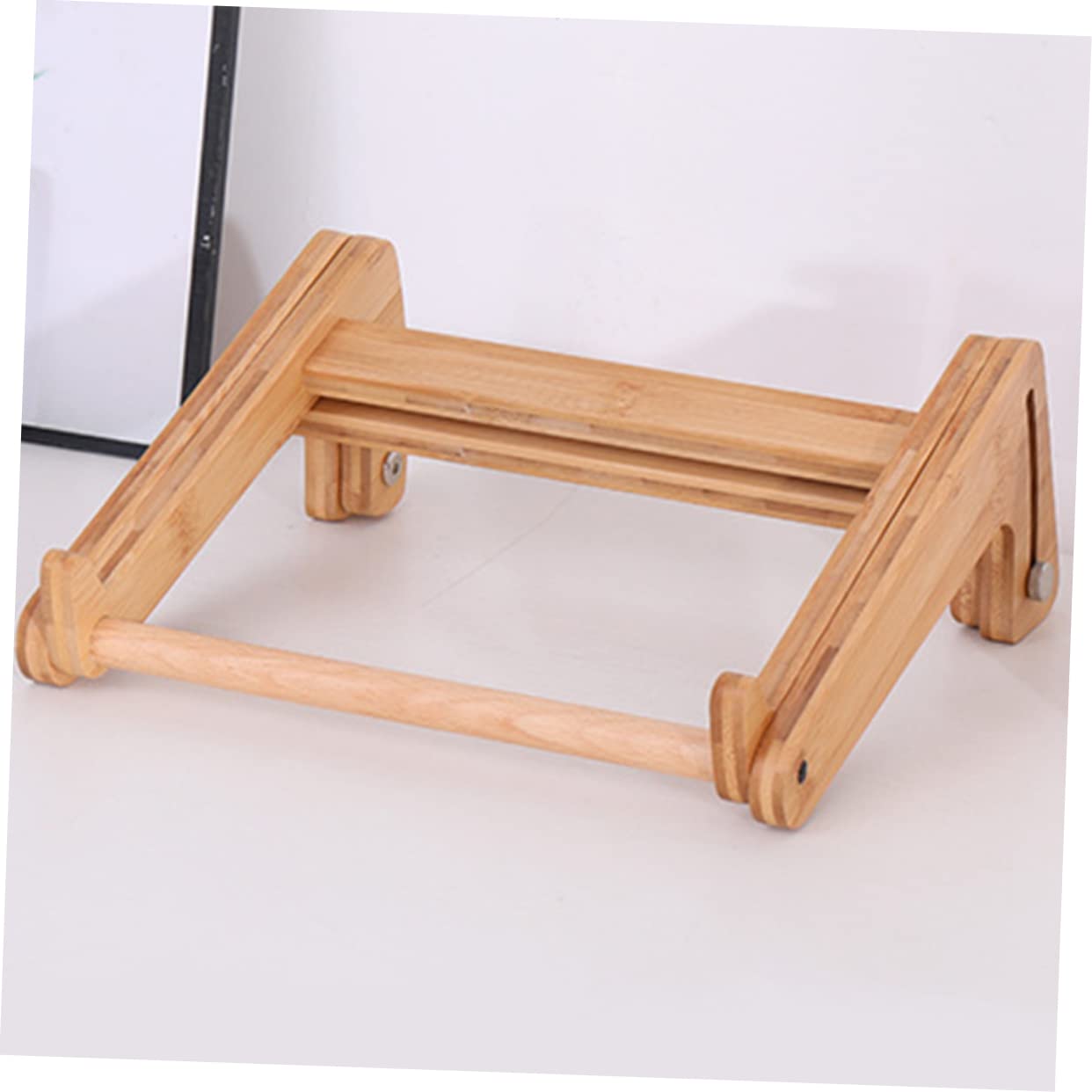HOMSFOU Supporto Ergonomico per Laptop in Legno, Scrivania Portatile per Laptop Altezza Regolabile, Design Cavo e Angoli Arrotondati, per Casa e Regalo