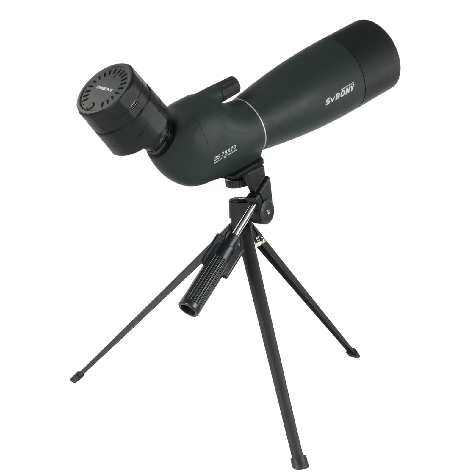 SVBONY SV28 Plus Spotting Scope with Tripod & Phone Adapater & SC002 WiFi Camera for Digiscoping, Waterproof & Fofproof, 25-75x70mm Long Range Spotter Scope for Target Shooting, Bird Watching