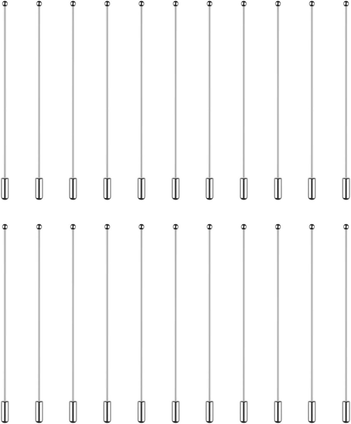 HEALLILY Metal Stick Pin Silver Brooch Safety Pins Long