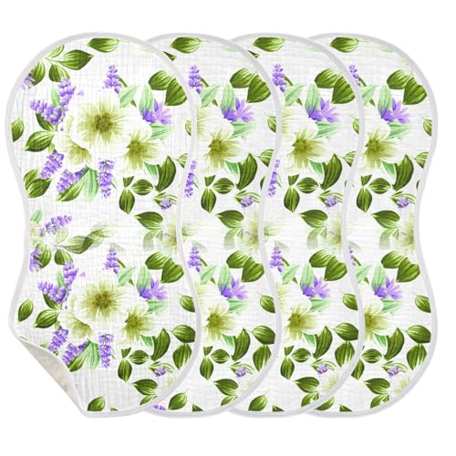 Muslin Baby Burp Cloths Set of 1, Soft Absorbent Lush Floral Cotton Burping Cloth, Milk Spit Up Rags for Newborn Unisex, 22 x 11 Inch3