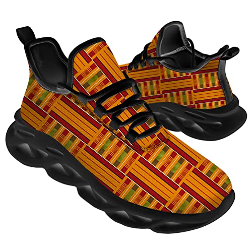 Ciadoon Kente Shoes for Men Women Road Running Shoes Walking Tennis Sneakers Athletic Lightweight Shoes2