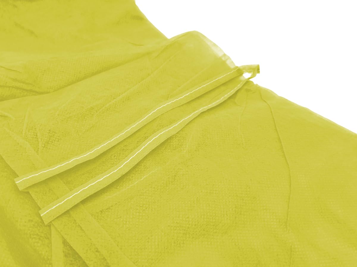 TIGA-MED Vlieskittel Gelb – 100 Stück Einweg Schutzkittel aus PP-Spinnvlies (24 g/m²), 110 x 140 cm, mit elastischen Armbündchen, Hygienekittel für Medizin, Pflege & Labor
