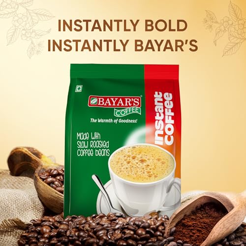Image of Bayar's Coffee Instant Coffee Powder 200g | Authentic Blend with 70% Coffee & 30% Chicory | Freshly Slow Roasted for Rich Aroma & Taste