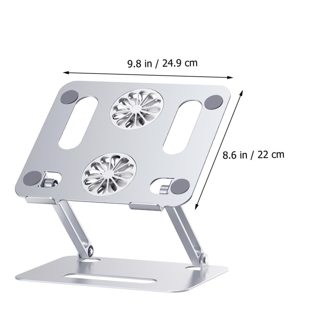 Angoily Base 17,3 Refrigerante Aleación de Aluminio Soporte, Ajustable Doble Turbina Elevación, Regulable y Junta Giratoria Pulgadas para Portátil para Laptop y Tablet