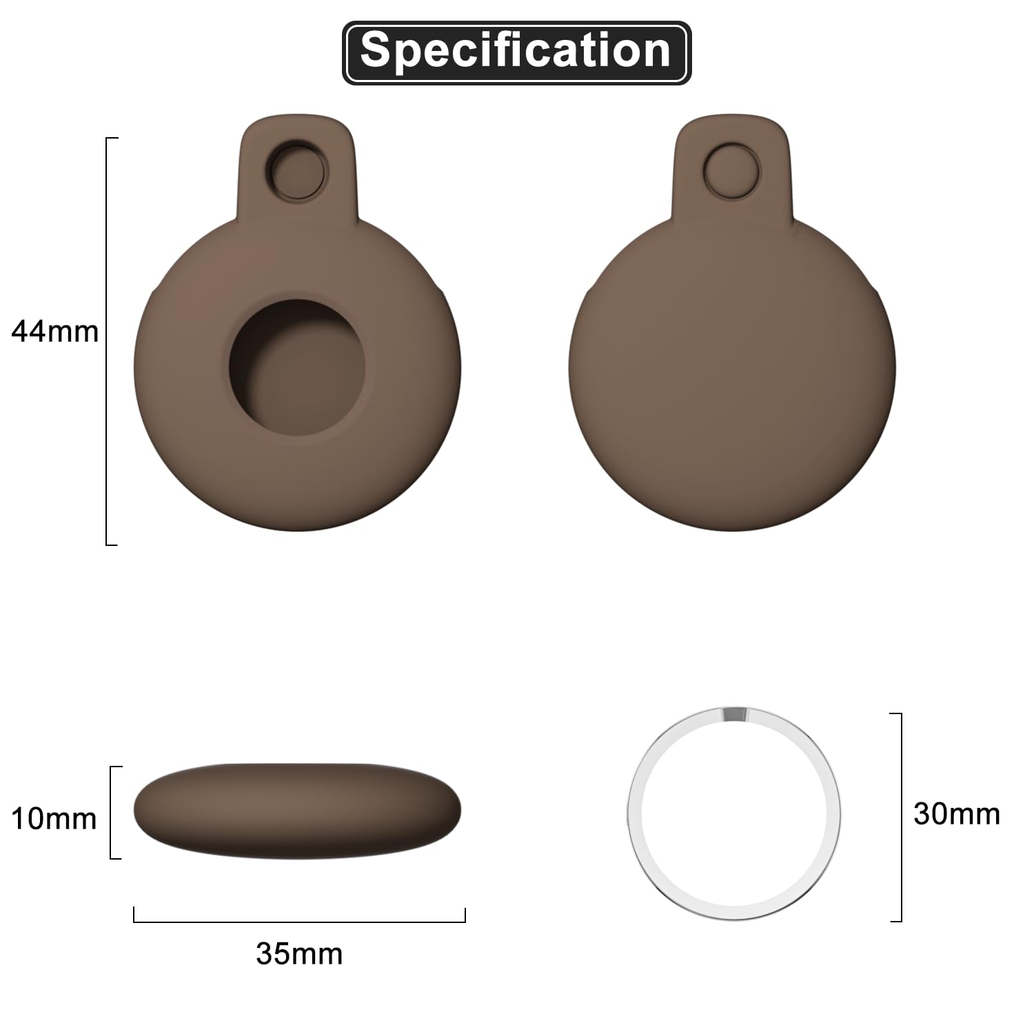 Svanove for Airtag Keychain Airtag Holder Key Ring, Siliocne Airtag Case Air Tag Cover, Cute Airtag Accessories for Kid, Luggage, Cat Dog Collar, Car, Compatible with Apple Airtag 2021, Brown Fall — view 7