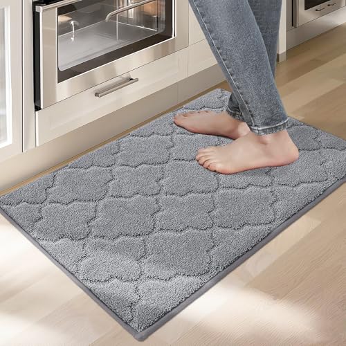COSY HOMEER Kitchen Rug 20x32 Non-Slip Washable Grey