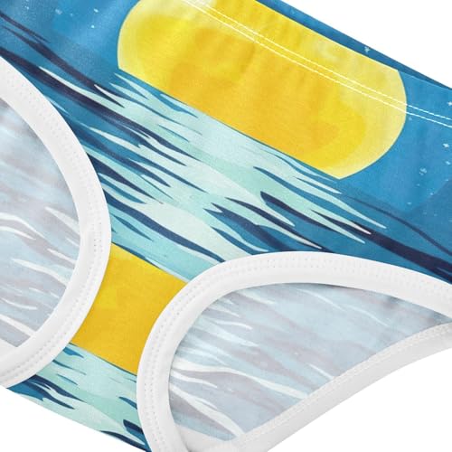 Minimalist Night Ocean Scene Moon Girls Underwear Toddler 2t Cotton Panties for Girl Artistic Kids Undies Briefs4