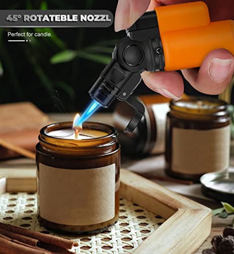 Samniu Pack Of 4 Torch Lighter, Mini Jet Flame Butane Lighters, Multi-Purpose, 45° Rotatable For Campfires, Candle, Fireplaces, Christmas Party Favors (Gas Not Included) #TOP1