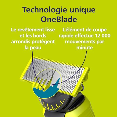 Philips OneBlade Authentiques Lames de rechange pour rasoirtondeuse électrique OneBlade acier inoxydable robuste taille stylisation et rasage lot de 5 modèle QP25050 - vue 5