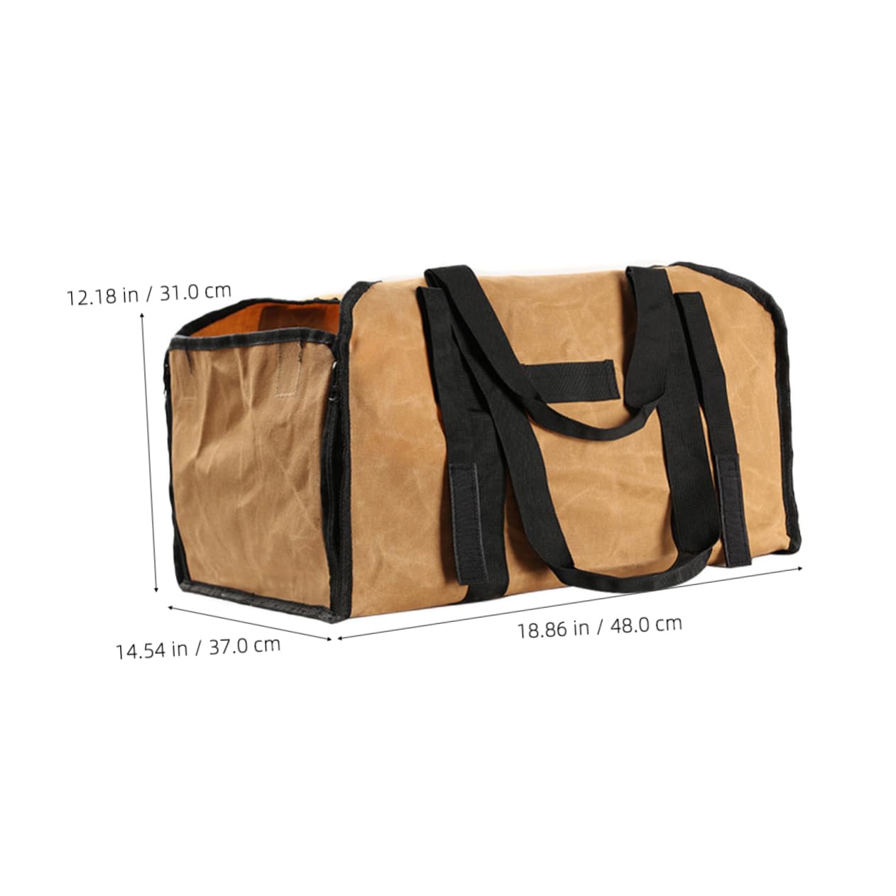 VORCOOL 1 Pc Sacco di Legna da Ardere Zaino per Legna da Ardere Griglia del Borsa per La Conservazione della Legna da Ardere Custodia Contenitori All'aperto Tela Staffa di Legno