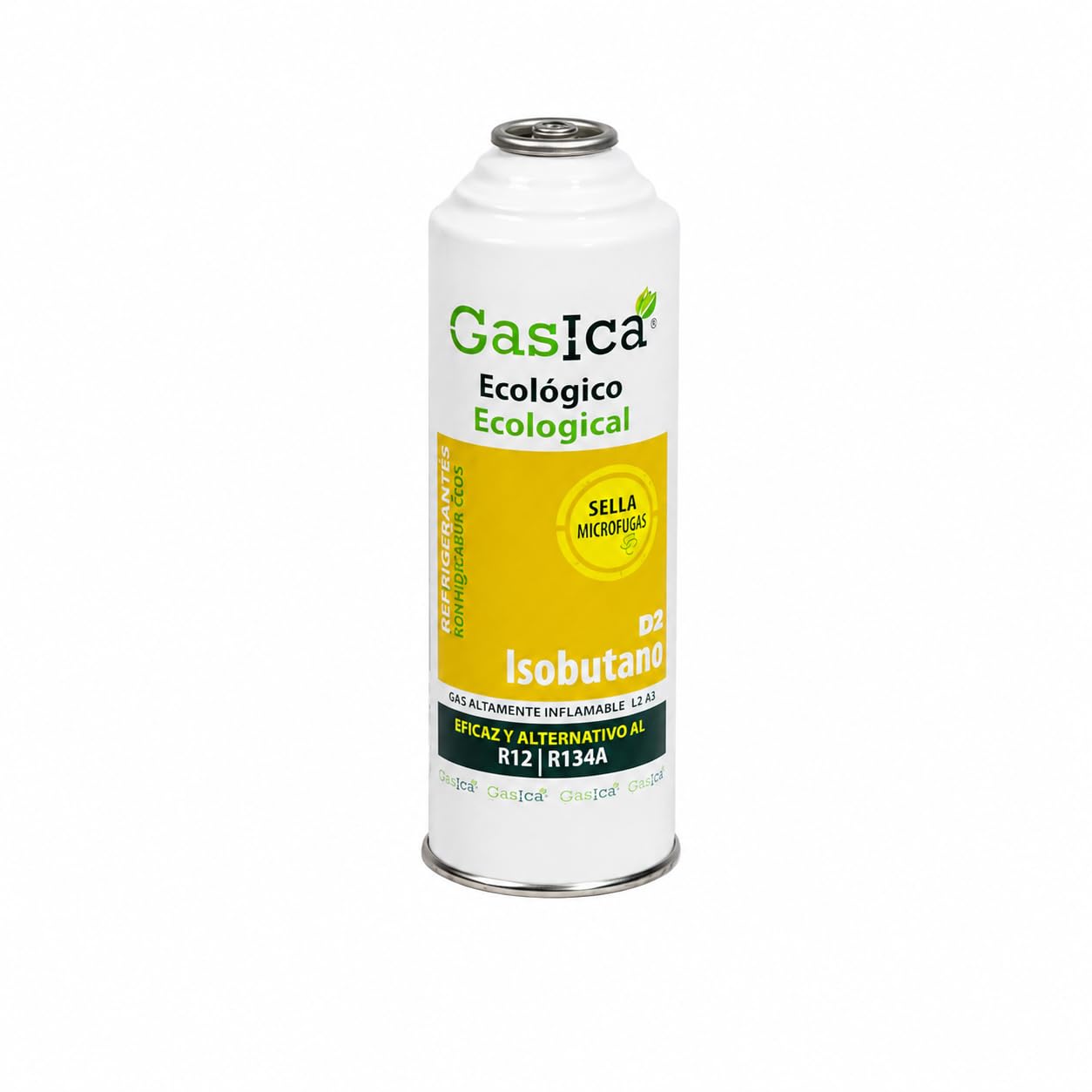Gasica D2 Gas Refrigerante Orgánico Ecológico 226g Sustituto R12 R134A