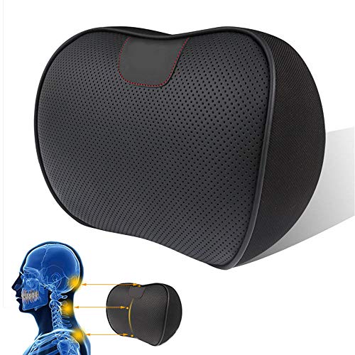 HYM Travel Ease Car Lumbar Support Back Cushion & Headrest Neck Pillow Kit para Asiento De AutomóVil con Alivio del Dolor De Espalda,B