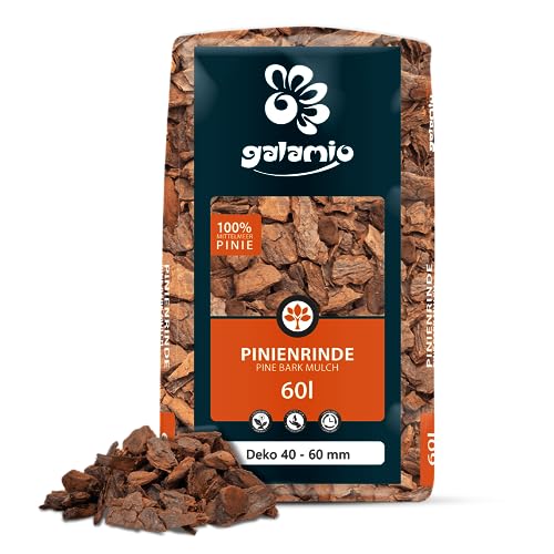 Pinienrindenmulch Galamio 40-60mm 60l Sack – Deko für Garten und Terrarium