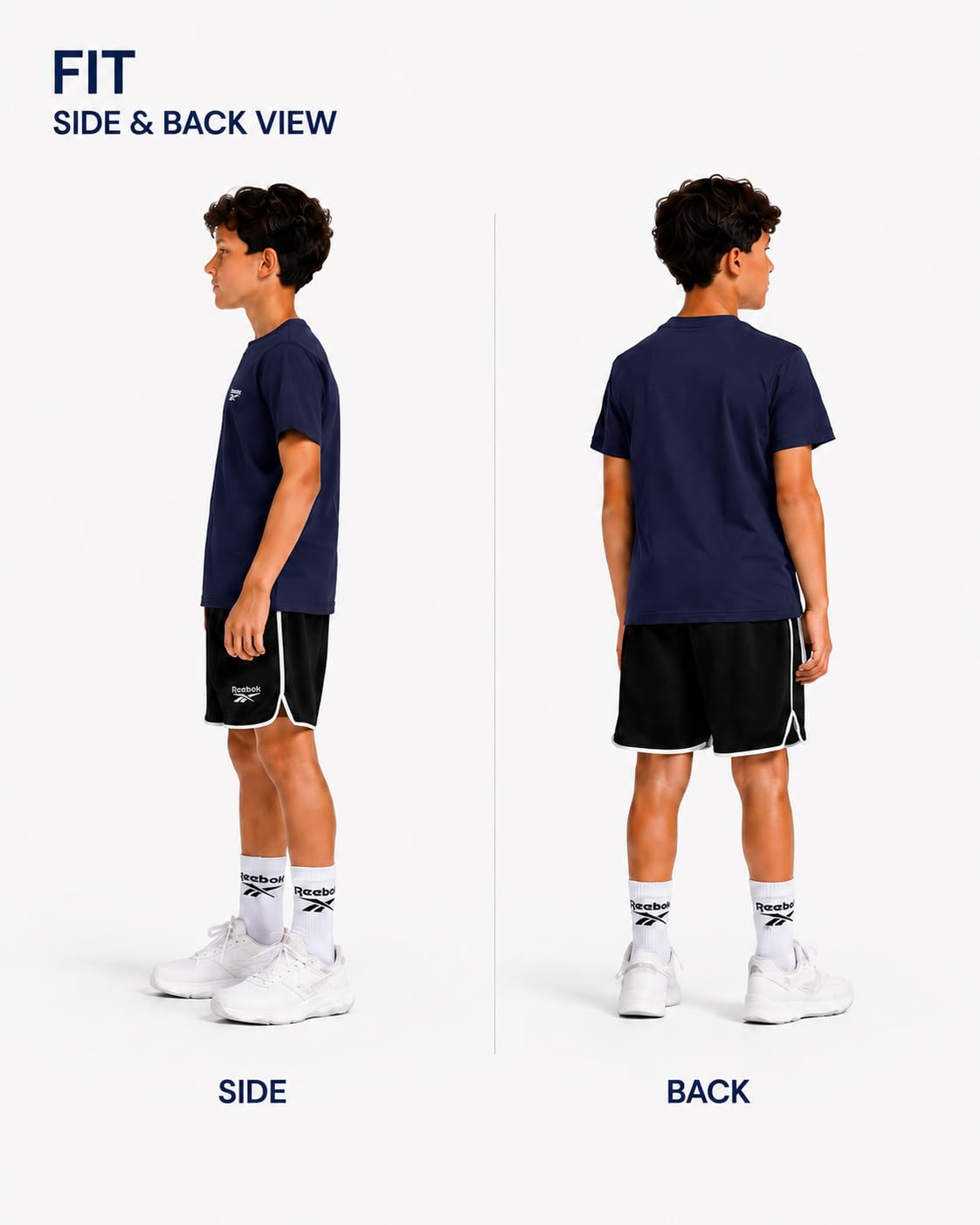 Reebok Jungen-Shirts – 2er-Pack kurzärmeliges T-Shirt mit Logo, Baumwolle für Jungen – Sommerkleidung, T-Shirts für Schule und Spielen