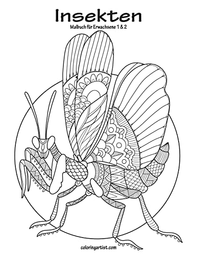 Insektenmalbuch für Erwachsene 1 & 2 (German Edition)