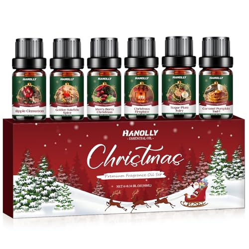 Hanolly Weihnachten Ätherische Öle Set, 6 x 10ml Aroma Diffuser...