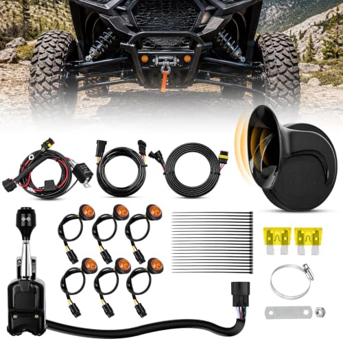 Nilight UTV Turn Signal Kit with Column Switch 60D Horn 6 Amber LED Lights