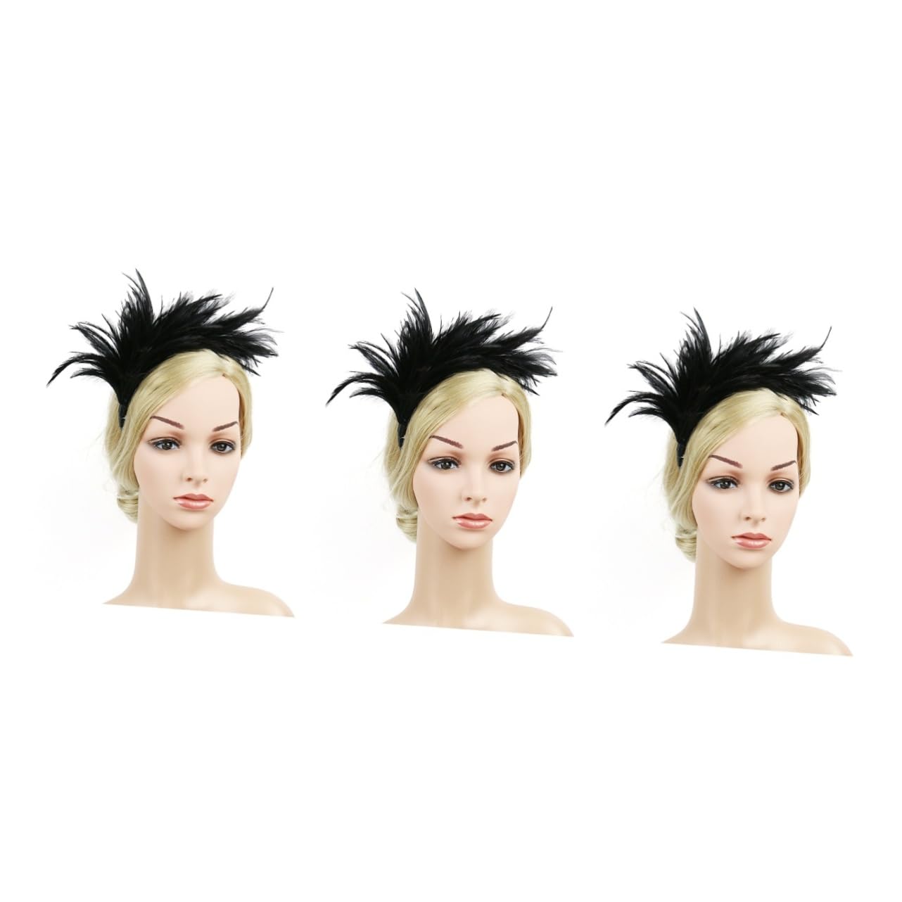Beavorty 3stücke Eleganter Haarschmuck Für Hochzeiten Teiliges Aus Federleichten Haarschmuck-accessoires Schwarz Für Braut Und Party Festlicher Kopfschmuck Für Kreative Fotos Und