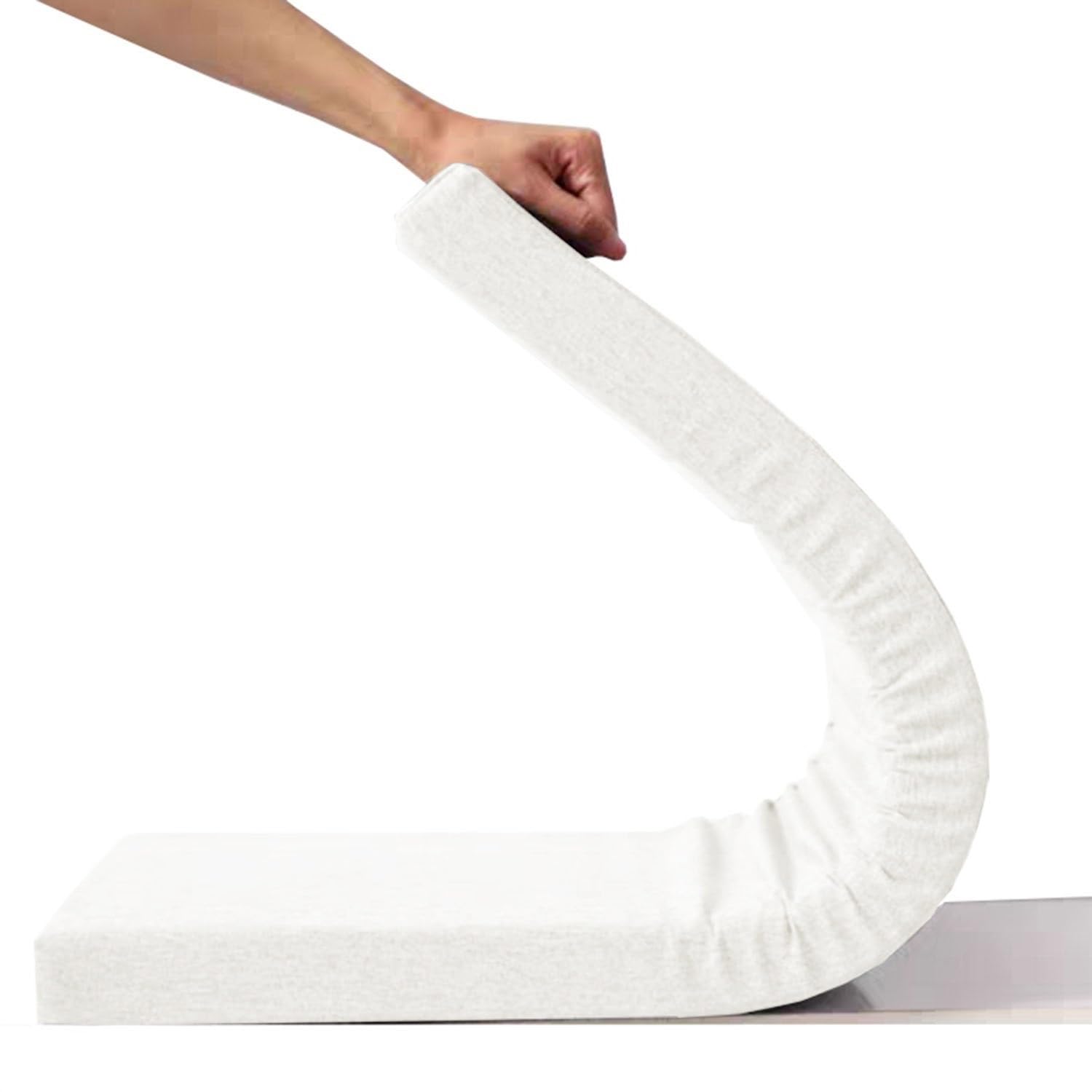 AQIGR Indoor Bench Cushion Seat Pad 100cm/150cm/120cm/140cm, 45D Thickened Foam, Personalized Cushions Indoor Outdoor, Bench Seat Cushion for Patio Furniture(White,110x45cm x5cm Thick)