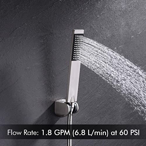 Kes Brass Handheld Shower Head With 1.5-Meter Long Hose And Holder Bracket Replacement Showerhead For Bathroom Showering System Contemporary Square Style Brushed Nickel, Lp135-Bn #TOP5