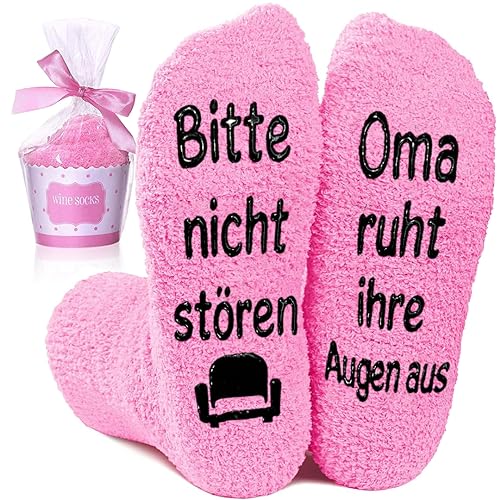 Oma Geschenk Geburtstag Socken mit Spruch Bitte nicht stören oma ruht ihre Augen aus Kleine...