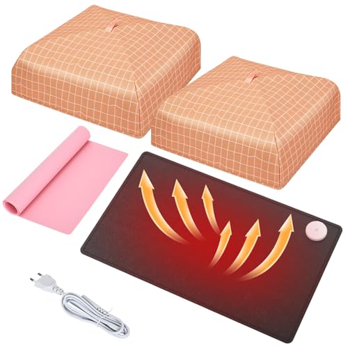 Yofuly Esterilla calefactora de resina, 3 segmentos de temperatura con termostato, forma de resina, almohadilla térmica con función de ajuste de tiempo para moldes epoxi, suministro de resina, moldes