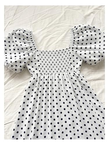 Image of Floerns Women's Floral Dress Puff Sleeve Dress Square Neck Summer Vacation Picnic Mini Dresses