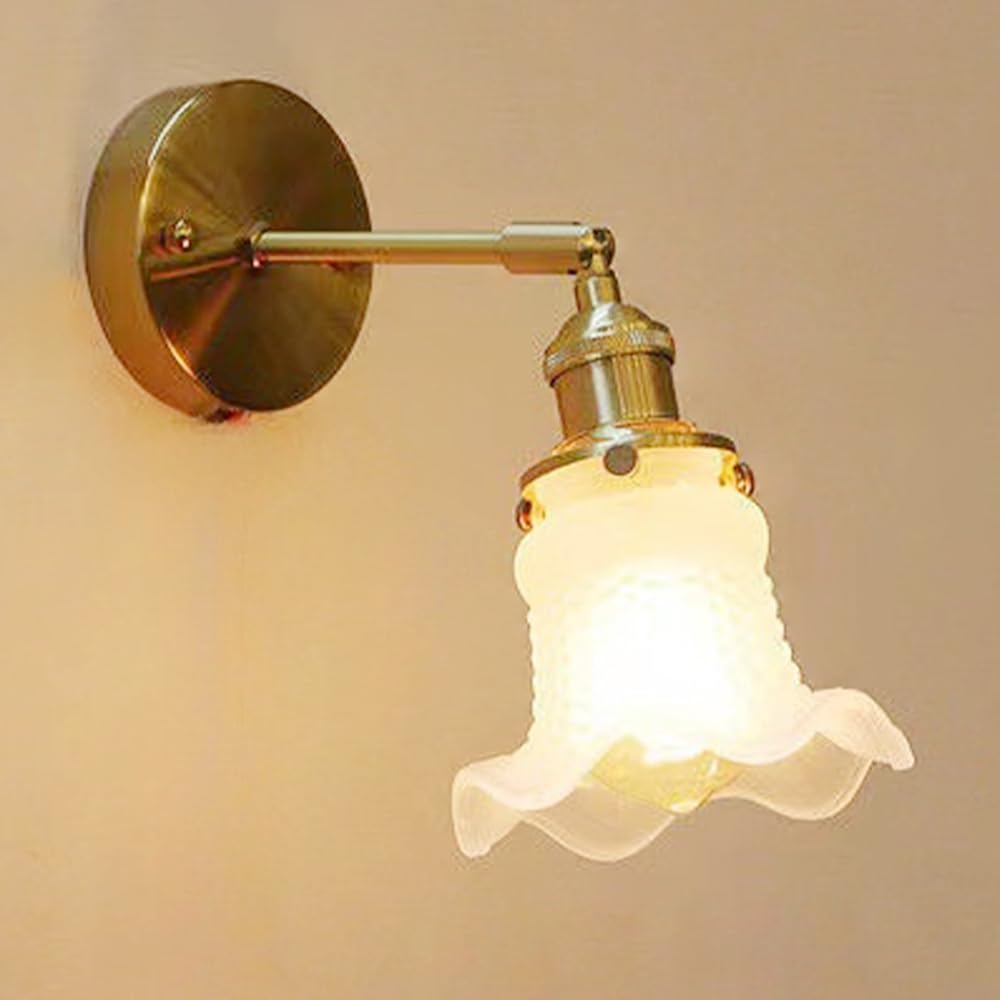 HXYSXHJUO Wall Lamps for Bedroom,Nordic Light Flower Glass Sconce Bedside Modern Floral Hardwired Sconces Lighting Living Room Decor Lights Nightstands