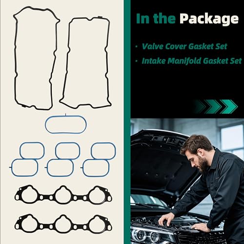 Image of Engine Valve Cover Gasket Set for Nissan Frontier 05-19,for Nissan NV1500 /2500 /3500 12-20,for Nissan Pathfinder /Xterra 05-15,for Suzuki Equator 09-12,4.0L,V6,OE MS19453 MS19031 MS964542