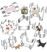 Dog Cookie Cutter Set, 7 PACK, Dog Bone,Puppy,Dog Paw Print,Dog House Cookie Cutters Shapes- Stai...