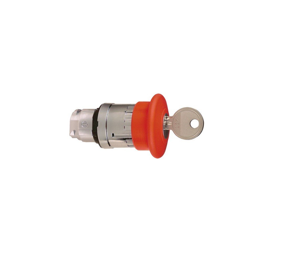 Schneider Electric, Harmony, ZB4BS944, Emergency stop head, switching off, metal, red mushroom Ø40, Ø22, trigger latching key release