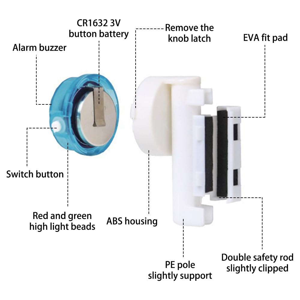 Alarme De Touche MiOYOOW Pour Pêche – Détecteur LED Avec Clip Sensible, Son Et Lumière Ajustables, Facile à Fixer Sur La Canne, Nuit Et Jour