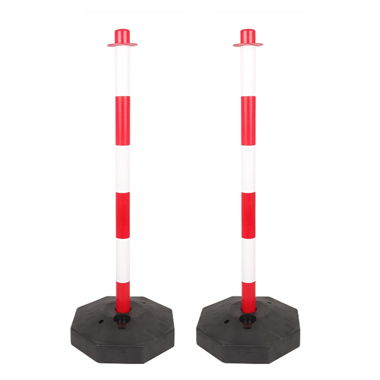Borne de sécurité routière, Balise de contrôle des foules, Poteau de signalisation routière, 112 cm/44,1 po Rouge (2 pièces)