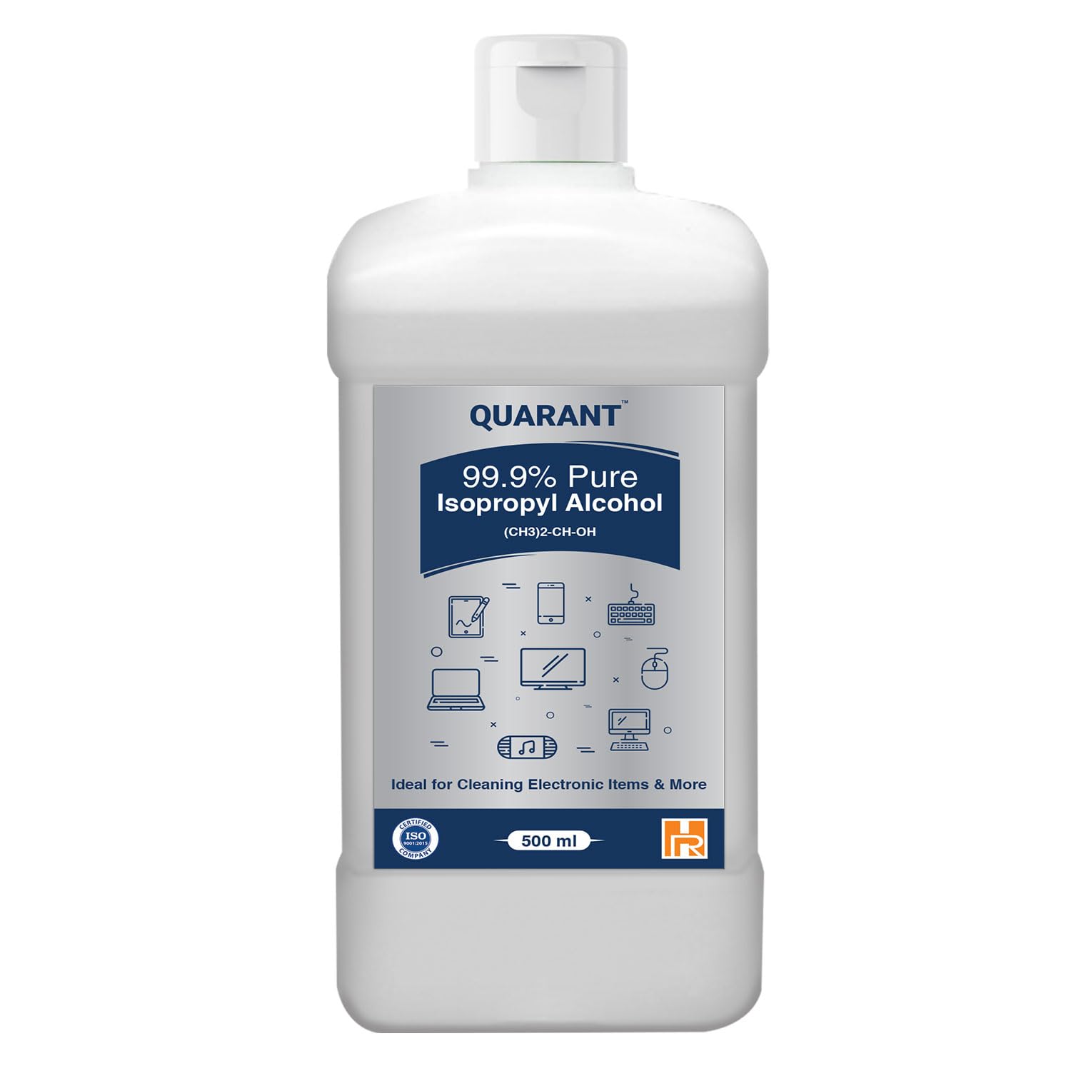 QUARANT 99.9% Pure Isopropyl Alcohol (IPA) for Rubbing or Cleaning Electronics & More, 500 ml Flip-Top Bottle