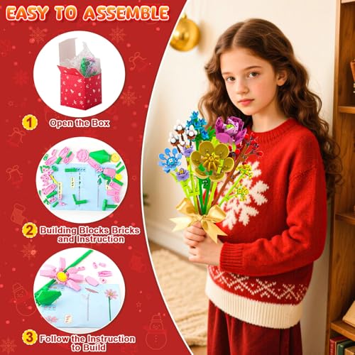 QUOIBLO Blumen Adventskalender 2026 für Frauen – 24 Tage Bauset – Ansicht 3