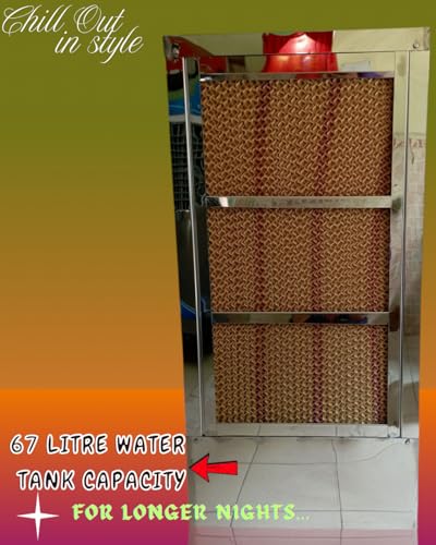 Image of PS Gold Steel Cooler With 67 Litre Water Tank | Steel Body with Mirror Polish, Automatic Water Filling System | Copper Motor 2 Years Warranty Air Cooler for Home and Office