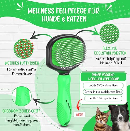 TESTURTEIL SEHR GUT Softbürste verbesserte Version **VERGLEICHSSIEGER** Katzenbürste, Hundebürste Pudel mit Schutznoppen für besonders empfindliche Tiere