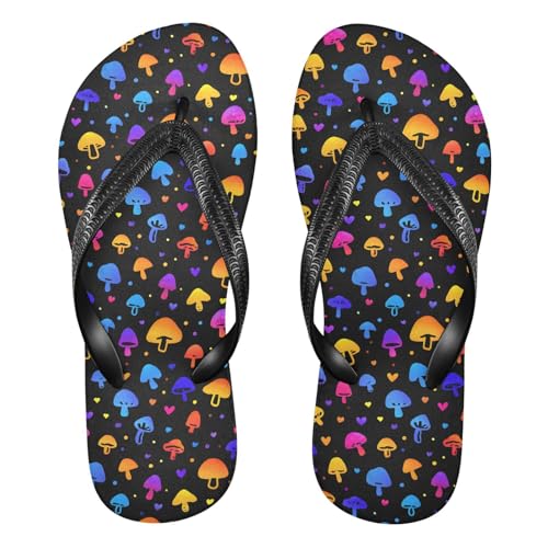 Flip Flop Sandals Cute Mushroom Print for Women Men Beach Outdoor XS