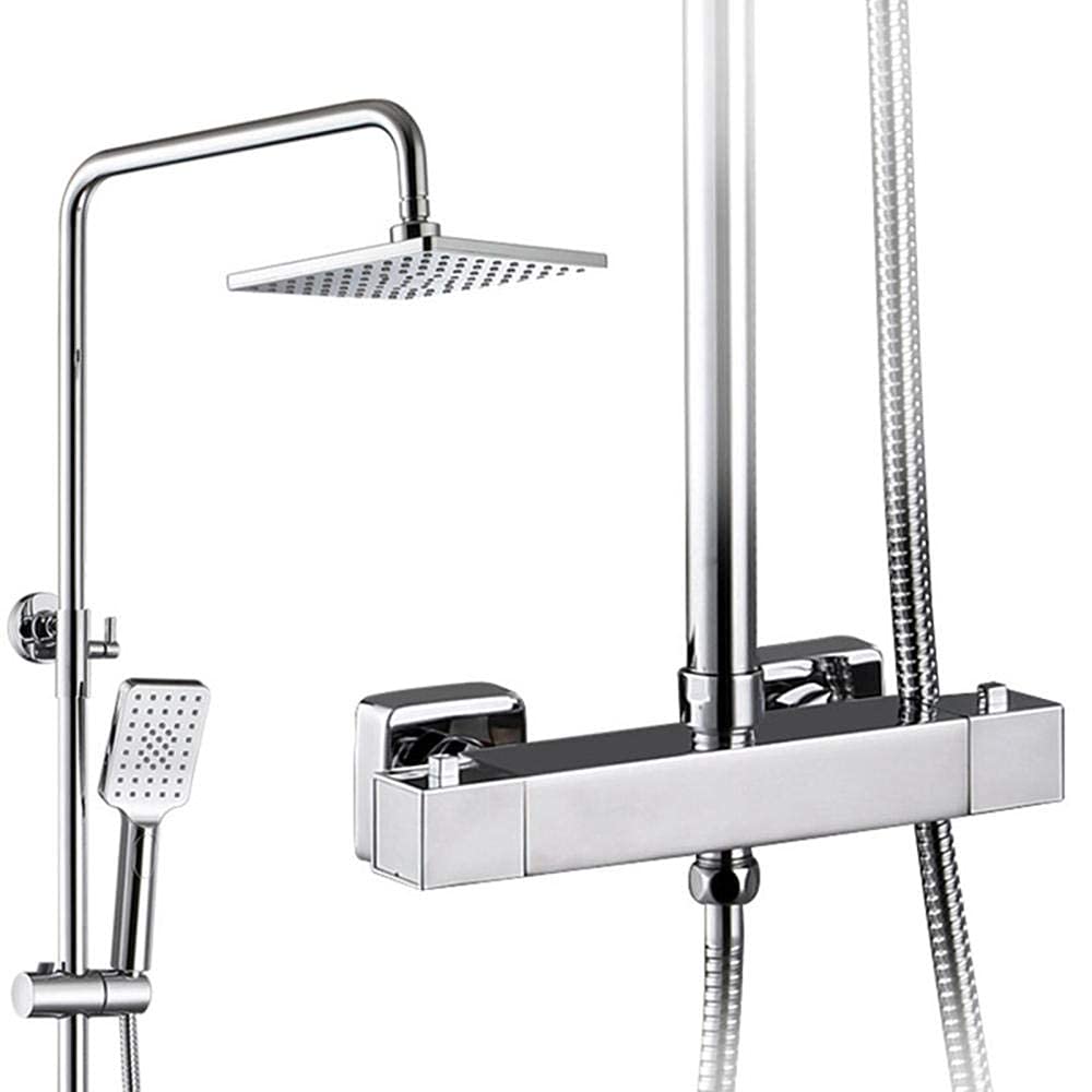 Ensemble de douche de 9 po avec pommeau multifonctionnel et mitigeur thermostatique précis