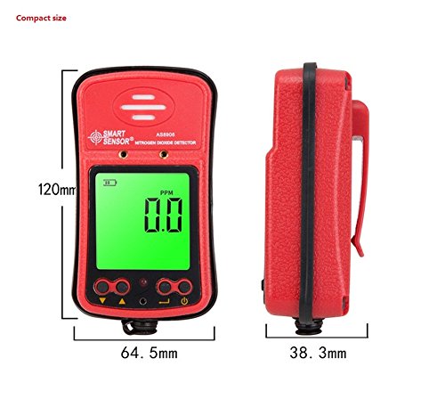 Handheld NO2 Gas Leak Detector 0-20PPM Portable LCD Display Rechargeable Li-battery Powered Digital Nitrogen Dioxide Gas Monitor